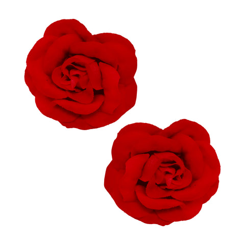 PINCHE ROSA GAMUZA 6CM ROJO X1PAR