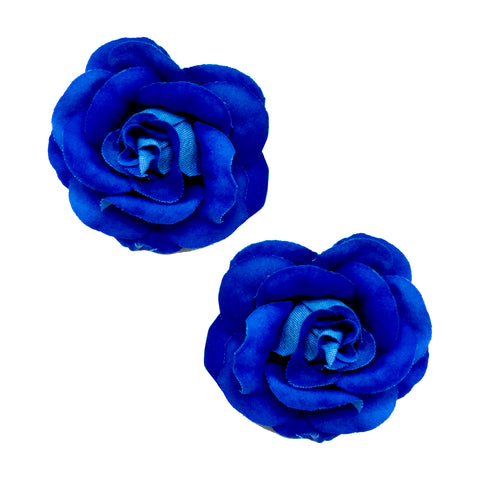PINCHE ROSA GAMUZA 6CM AZUL REY X1PAR