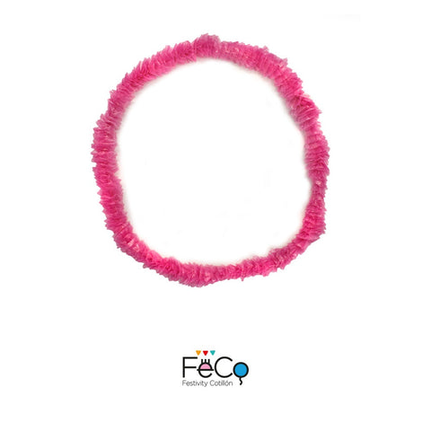 Collar Hawai Plastico Fucsia x12