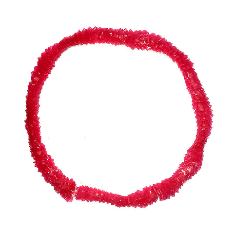 Collar Hawai Plastico Rojo x12