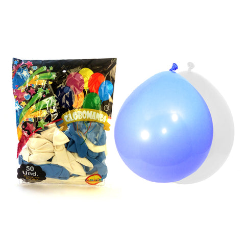 Globo 09 Standard A Blanco/celeste X 50