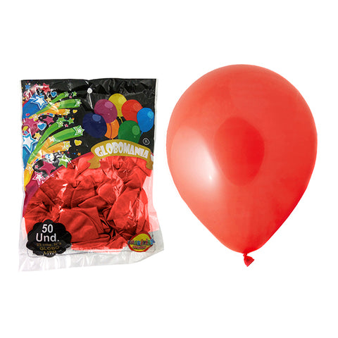 Globo 09 Standard A Rojo X 50