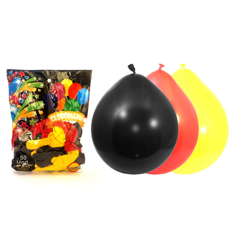 Globo 09 Standard A Rojo/negro/amarillo X 50