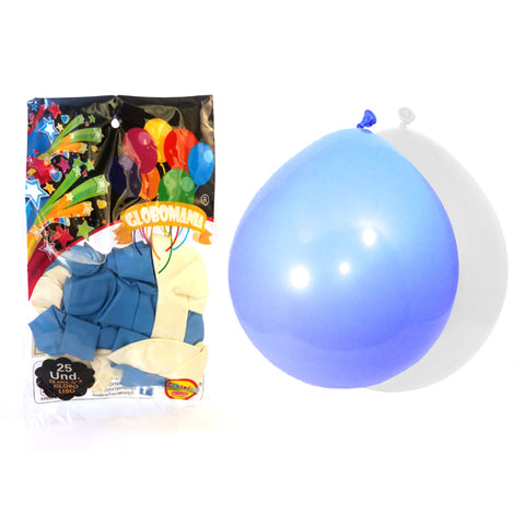 Globo 09 Standard B Blanco/celeste X 25