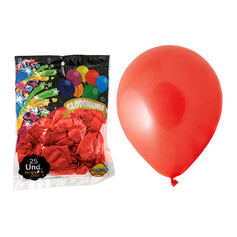 Globo 09 Standard B Rojo X 25