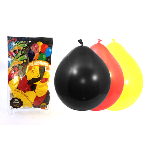 Globo 09 Standard B Rojo/negro/amarillo X 25