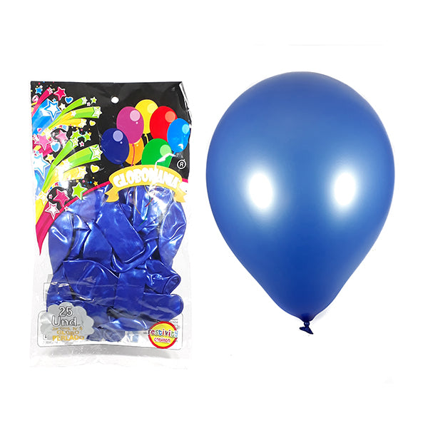 Globo 09 Standard Metal Azul X 25