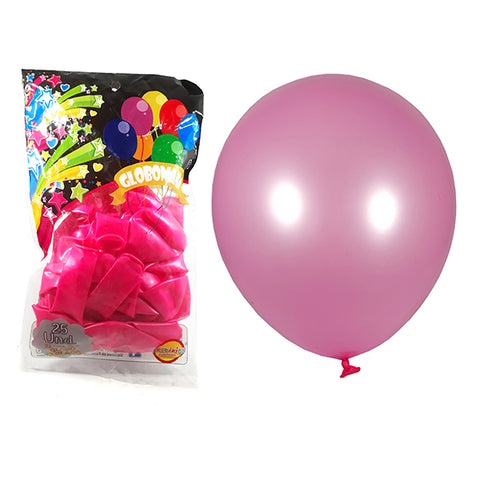 Globo 09 Standard Metal Rosado X 25