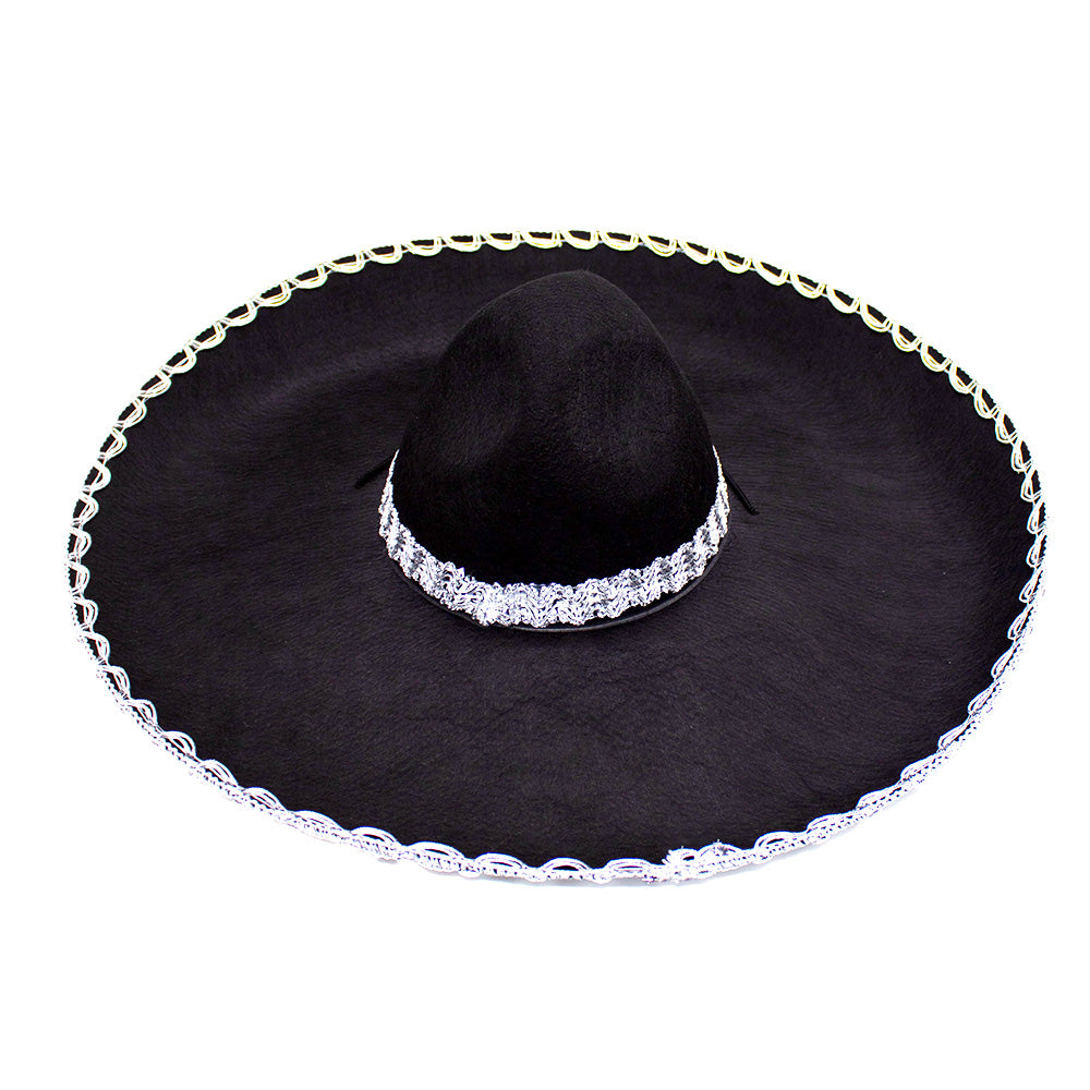 SOMBRERO MEXICANO NEGRO GRANDE X1UNI
