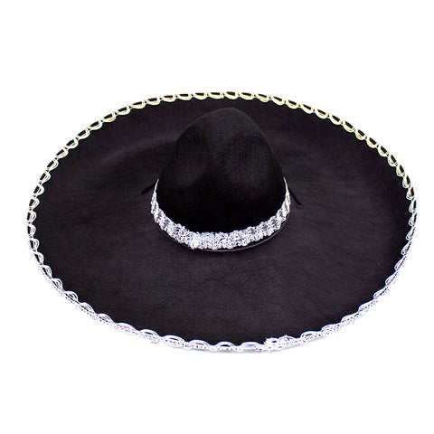 SOMBRERO MEXICANO NEGRO GRANDE X1UNI