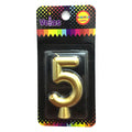 Vela Numeral Dorada Nº 5 x1 uni
