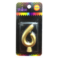 Vela Numeral Dorada Nº 6 x1 uni