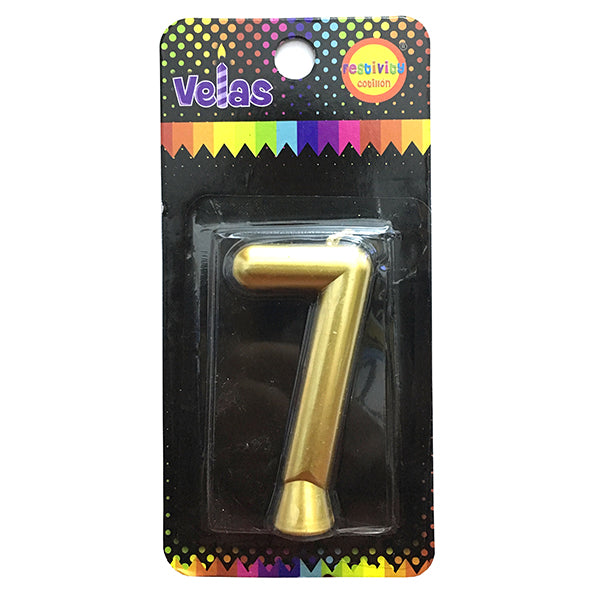 Vela Numeral Dorada Nº 7 x1 uni