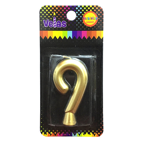 Vela Numeral Dorada Nº 9 x1 uni