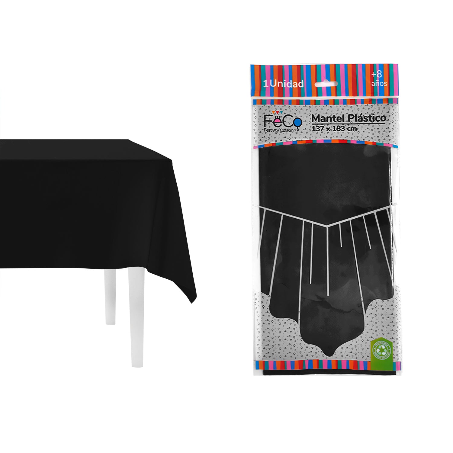 Mantel Reutilizable 137x274 Negro