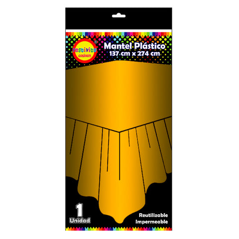 Mantel Reutilizable 137x274 Dorado