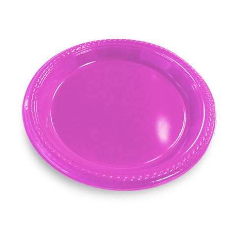 Plato 7 Rosado Fuerte x10 uni