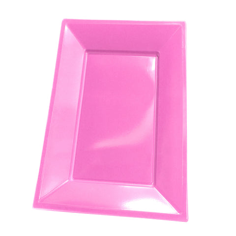 Bandeja Rect Grande Rosado x3 uni