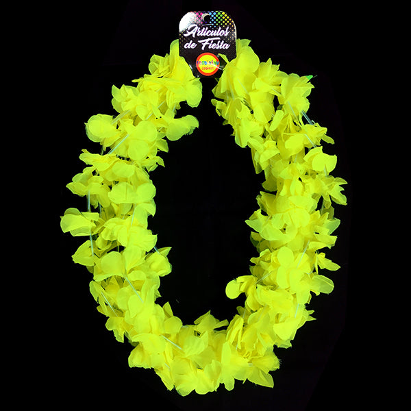Collar Flor Fluor Amarillo x6