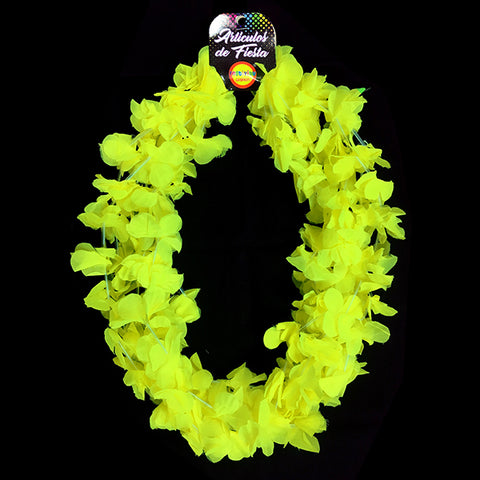Collar Flor Fluor Amarillo x6