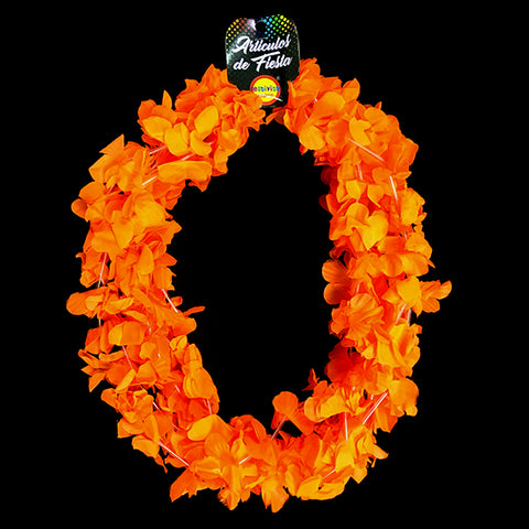 Collar Flor Fluor Naranjo x6