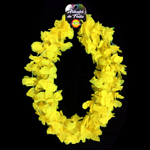 Collar Flor Liso Amarillo x6