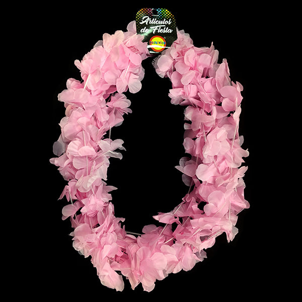 Collar Flor Liso Rosado x6