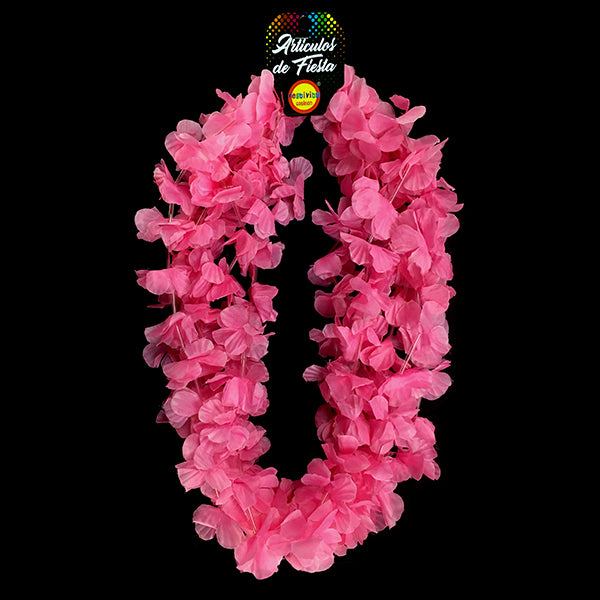 Collar Flor Liso Fucsia x6