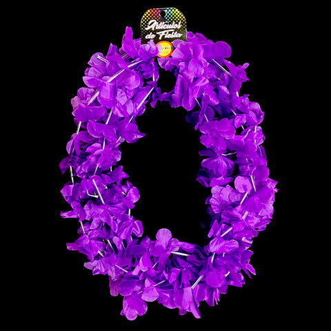 Collar Flor Liso Morado x6