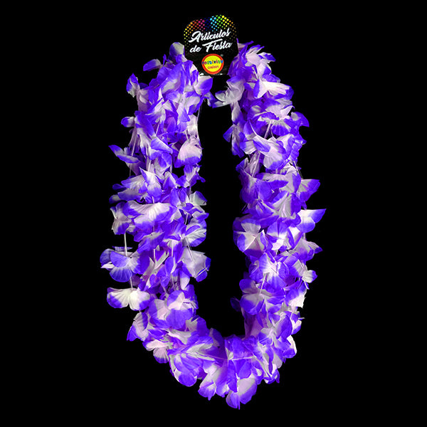 Collar Flor Morado/blanco x6