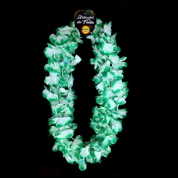 Collar Flor Verde Lima/blanco x6