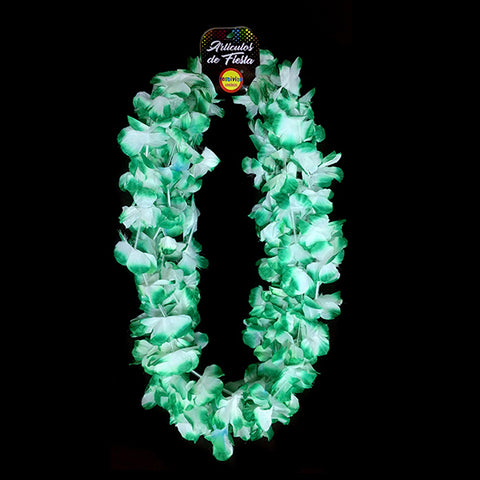 Collar Flor Verde Lima/blanco x6
