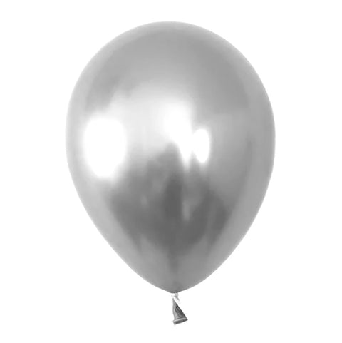 Globo 12 Chrome Plateado x12 Un