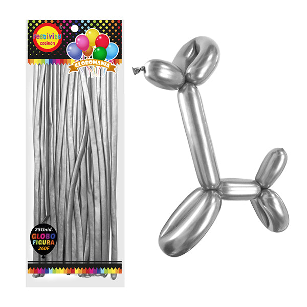 Globo Figura Chrome Plateado X25
