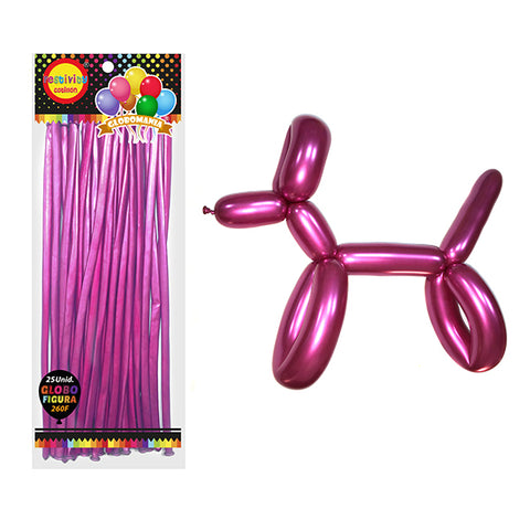 Globo Figura Chrome Fucsia X25