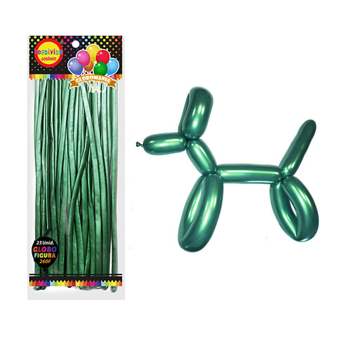 Globo Figura Chrome Verde X25