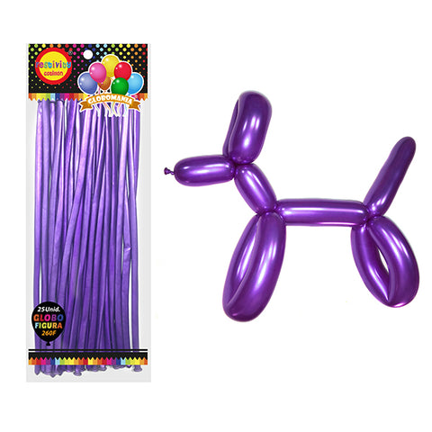Globo Figura Chrome Morado X25