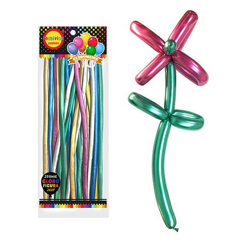 Globo Figura Chrome Surtido X25