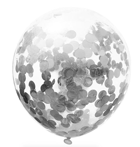 Globo 12 Confetti Plateado x12 uni
