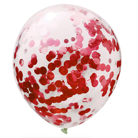 Globo 12 Confetti Rojo x12 uni