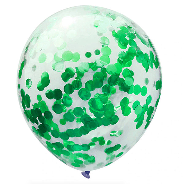 Globo 12 Confetti Verde x12 uni