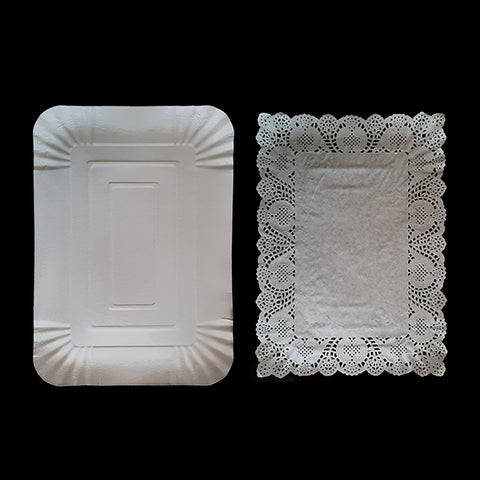 Bandeja Rectangular Blonda 25x35 Blanco x1 uni
