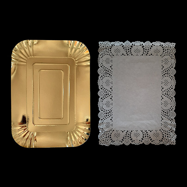 Bandeja Rectangular Blonda 29x39 Dorado x1 uni