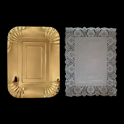 Bandeja Rectangular Blonda 29x39 Dorado x1 uni