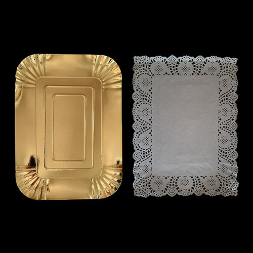 Bandeja Rectangular Blonda 29x39 Dorado x1 uni