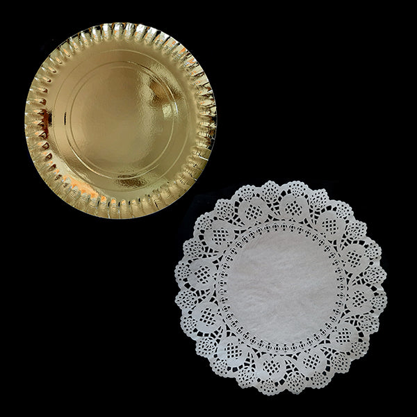 Bandeja Redonda Blonda 30 Cm Dorado x1 uni