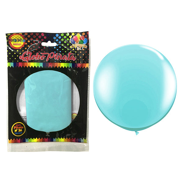 Globo Piñata R36 Aqua Pastel x1