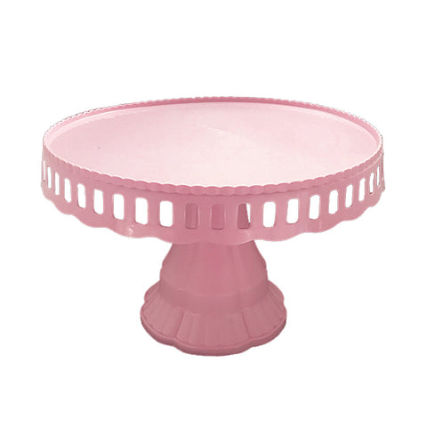 Bandeja Torta Plastico Rosado 24cm x1 uni