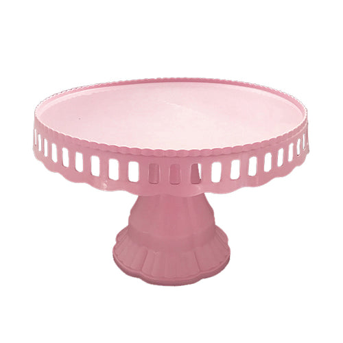 Bandeja Torta Plastico Rosado 24cm x1 uni
