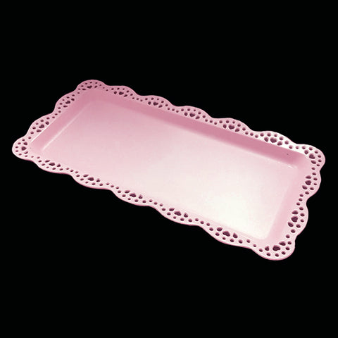 Bandeja Rectangular Plastico 30x15cm Rosado x1 uni